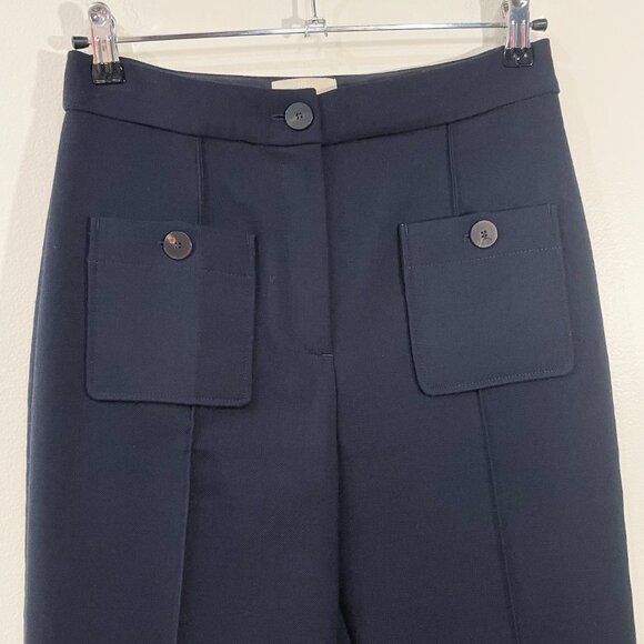 EUC Sézane Emilio Wool Blend Cropped Trouser Navy 36, 4 - Picture 4 of 8